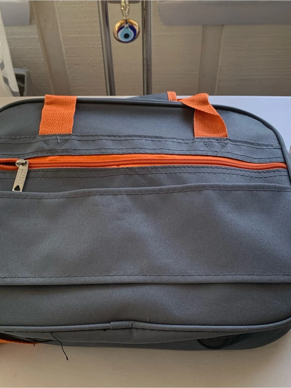 NWT ROCKLAND Charcoal Gray & Orange Soft side Carry On Travel Tote Bag